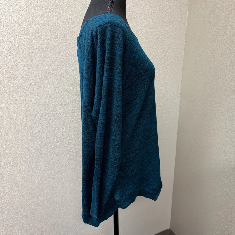 Juicy Couture Teal Sparkle Embellished Top XL Soft Knit Long Sleeve Casual Chic - Picture 6 of 9